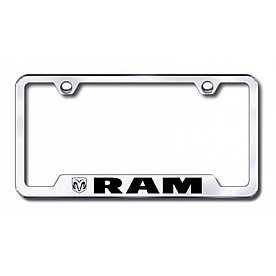 Automotive Gold License Plate Frame - Silver Stainless Steel - GFRAMEC