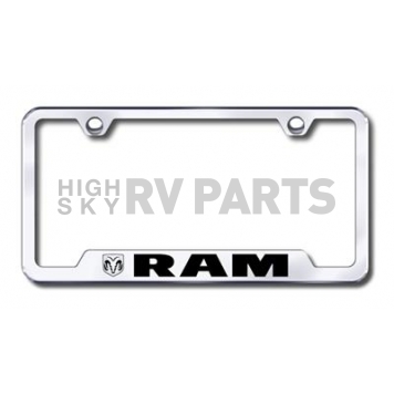 Automotive Gold License Plate Frame - Silver Stainless Steel - GFRAMEC