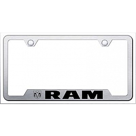Automotive Gold License Plate Frame - Silver Stainless Steel - GFRAMES