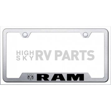 Automotive Gold License Plate Frame - Silver Stainless Steel - GFRAMES