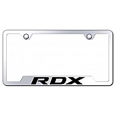 Automotive Gold License Plate Frame - Silver Stainless Steel - GFRDXEC