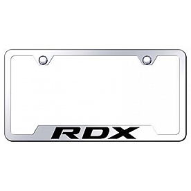 Automotive Gold License Plate Frame - Silver Stainless Steel - GFRDXEC