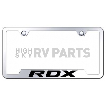 Automotive Gold License Plate Frame - Silver Stainless Steel - GFRDXEC