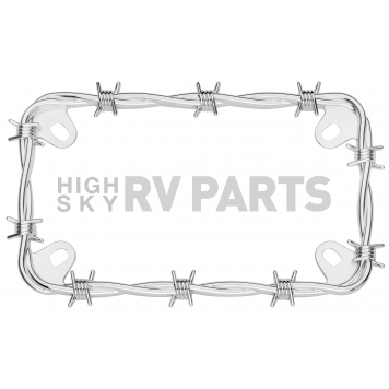 Cruiser License Plate Frame - MC Barbed Wire Die Cast Zinc - 77430