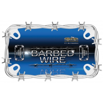Cruiser License Plate Frame - MC Barbed Wire Die Cast Zinc - 77430-1