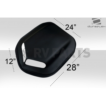 Extreme Dimensions Hood Scoop - Double Vented  Fiberglass Reinforced Plastic Black - 112542-2