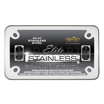 Cruiser License Plate Frame - MC Elite Stainless Steel - 77000