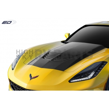 Extreme Dimensions Hood Scoop - Double Vented  Fiberglass Reinforced Plastic Black - 112447-1
