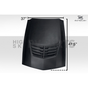 Extreme Dimensions Hood Scoop - Double Vented  Fiberglass Reinforced Plastic Black - 112447-2