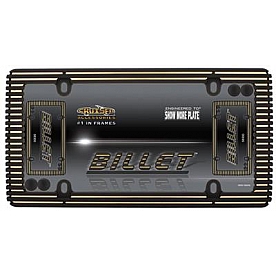 Cruiser License Plate Frame - Billet Logo Flat Black And Matte Gold - 58300