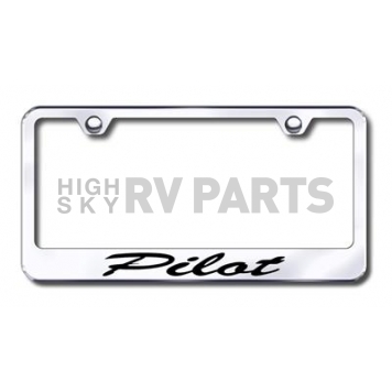 Automotive Gold License Plate Frame - Silver Stainless Steel - LFSPILEC