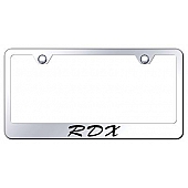 Automotive Gold License Plate Frame - Silver Stainless Steel - LFSRDXEC