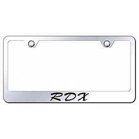 Automotive Gold License Plate Frame - Silver Stainless Steel - LFSRDXEC