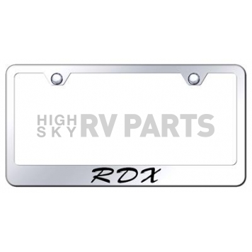 Automotive Gold License Plate Frame - Silver Stainless Steel - LFSRDXEC