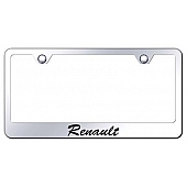 Automotive Gold License Plate Frame - Silver Stainless Steel - LFSRENEC