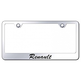 Automotive Gold License Plate Frame - Silver Stainless Steel - LFSRENEC