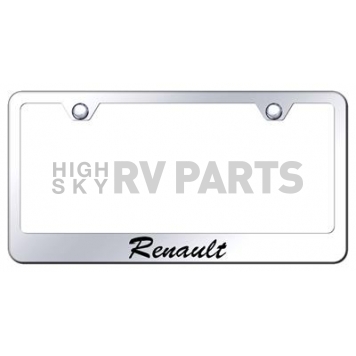 Automotive Gold License Plate Frame - Silver Stainless Steel - LFSRENEC