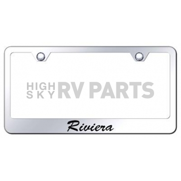 Automotive Gold License Plate Frame - Silver Stainless Steel - LFSRIVEC