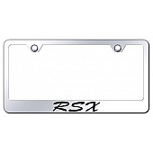 Automotive Gold License Plate Frame - Silver Stainless Steel - LFSRSXEC
