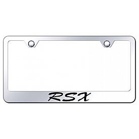 Automotive Gold License Plate Frame - Silver Stainless Steel - LFSRSXEC