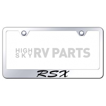 Automotive Gold License Plate Frame - Silver Stainless Steel - LFSRSXEC