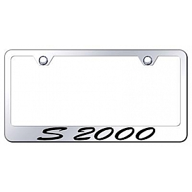 Automotive Gold License Plate Frame - Silver Stainless Steel - LFSS20EC