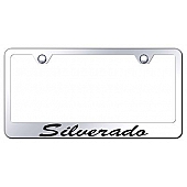 Automotive Gold License Plate Frame - Silver Stainless Steel - LFSSILEC