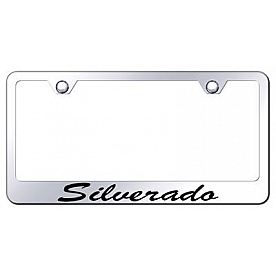 Automotive Gold License Plate Frame - Silver Stainless Steel - LFSSILEC