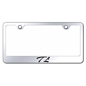 Automotive Gold License Plate Frame - Silver Stainless Steel - LFSTLEC