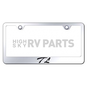 Automotive Gold License Plate Frame - Silver Stainless Steel - LFSTLEC