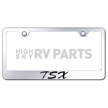 Automotive Gold License Plate Frame - Silver Stainless Steel - LFSTSXEC