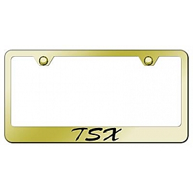Automotive Gold License Plate Frame - Gold Stainless Steel - LFSTSXEG