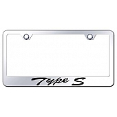 Automotive Gold License Plate Frame - Silver Stainless Steel - LFSTYPEC