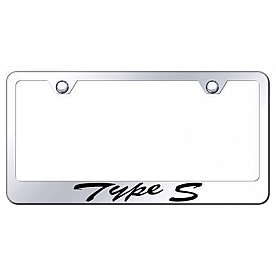 Automotive Gold License Plate Frame - Silver Stainless Steel - LFSTYPEC