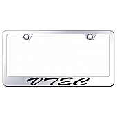 Automotive Gold License Plate Frame - Silver Stainless Steel - LFSVTEEC