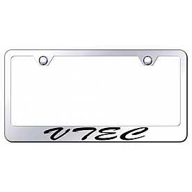 Automotive Gold License Plate Frame - Silver Stainless Steel - LFSVTEEC