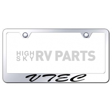 Automotive Gold License Plate Frame - Silver Stainless Steel - LFSVTEEC