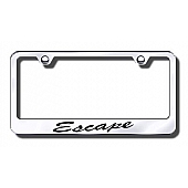 Automotive Gold License Plate Frame - Silver Stainless Steel - LFSXCAEC