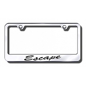 Automotive Gold License Plate Frame - Silver Stainless Steel - LFSXCAEC