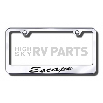 Automotive Gold License Plate Frame - Silver Stainless Steel - LFSXCAEC