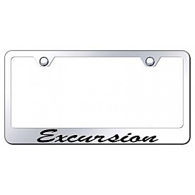 Automotive Gold License Plate Frame - Silver Stainless Steel - LFSXCUEC
