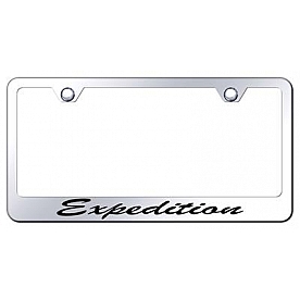 Automotive Gold License Plate Frame - Silver Stainless Steel - LFSXPDEC