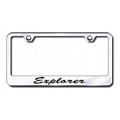 Automotive Gold License Plate Frame - Silver Stainless Steel - LFSXPLEC