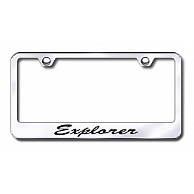 Automotive Gold License Plate Frame - Silver Stainless Steel - LFSXPLEC