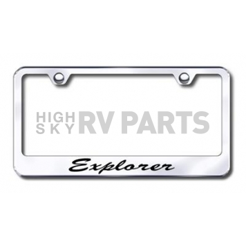Automotive Gold License Plate Frame - Silver Stainless Steel - LFSXPLEC