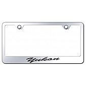 Automotive Gold License Plate Frame - Silver Stainless Steel - LFSYUKEC