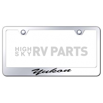 Automotive Gold License Plate Frame - Silver Stainless Steel - LFSYUKEC