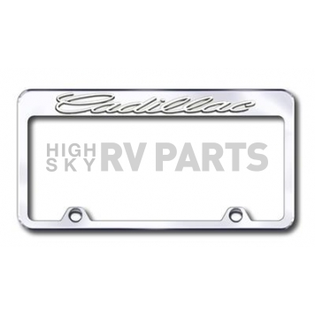 Automotive Gold License Plate Frame - Silver Stainless Steel - RFCADCC