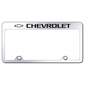 Automotive Gold License Plate Frame - Silver Stainless Steel - RFCHVEC