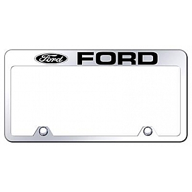 Automotive Gold License Plate Frame - Silver Stainless Steel - RFFOREC